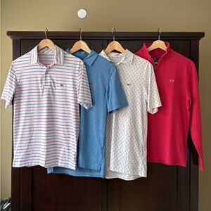 Vineyard Vines Men’s Red Quarter-Zip Pullover and Polo Bundle